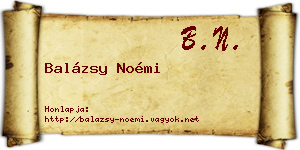 Balázsy Noémi névjegykártya